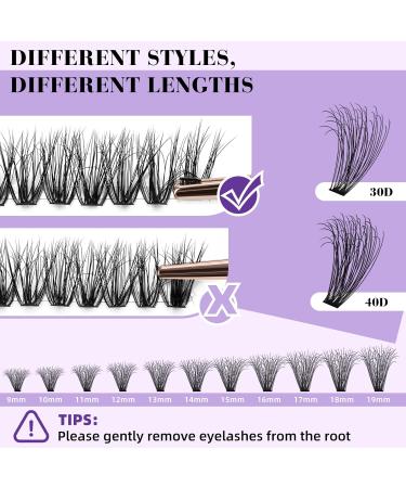 260 Pcs 30D 40D Wispy 3D Individual Cluster Lashes | 16mm Fluffy Eyelash Extensions DIY at Home | Q40D-16mm 280 Pcs 3D Fluffy 40D-16mm - Buy Online on SooperMarket.com