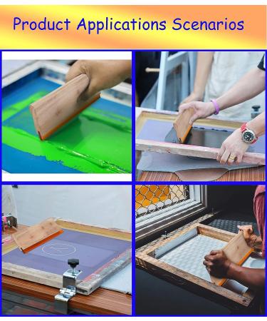 INTBUYING Screen Printing Squeegee - 6.3 Wooden Handle with Rubber Blade - Buy Online on SooperMarket.com
