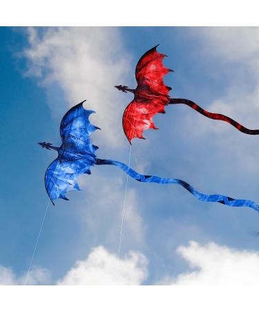 JEKOSEN Fiery Dragon 54 Huge Kite - Easy-to-Fly Single Line String with 160 Tail for Kids and Adults - Perfect for Beach Trips, Parks, and Outdoor Family Games - Buy Online on SooperMarket.com