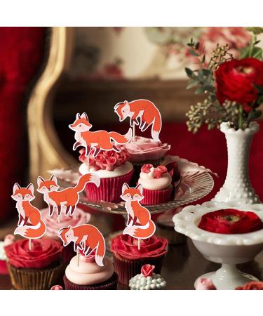 36 Pieces Fox Cupcake Toppers - Wild Animal Birthday Decorations & Muffin Decor for Baby Showers - Buy Online on SooperMarket.com