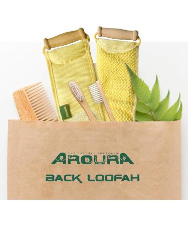 100% Natural Egyptian Back Loofah with Wooden Handle - Eco-Friendly & Non-Toxic - 4 X 31 - Buy Online on SooperMarket.com