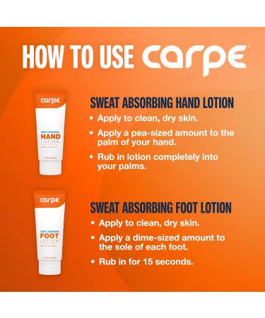 Carpe Antiperspirant Hand and Foot Lotion Bundle (3 Hand and 3 Foot Tubes) Stop Sweaty Hands and Sweaty Smelly Feet Dermatologist-Recommended - Buy Online on SooperMarket.com