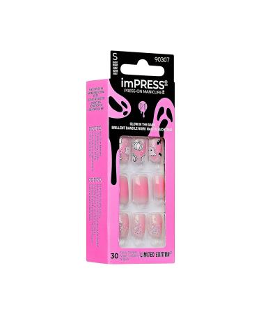 Buy KISS imPRESS Halloween Press-On Manicure - Chip Proof Smudge Proof Waterproof Pink Nails with PureFit Technology | Short Square Shape Prep Pad & Accessories - Buy Online on SooperMarket.com