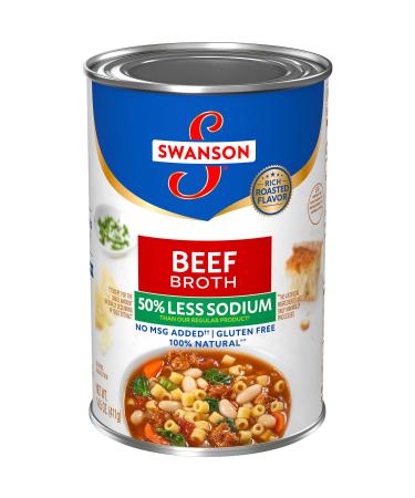 Swanson 50% Less Sodium Beef Broth, 14.5 oz. Can