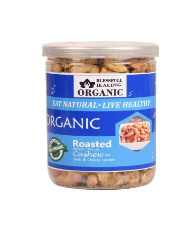 Blessfull Healing Organic Natural Vegan Herb & Cheese Roasted Halves/Pieces Cashew Nuts Crunchy Kaju 250 Gram