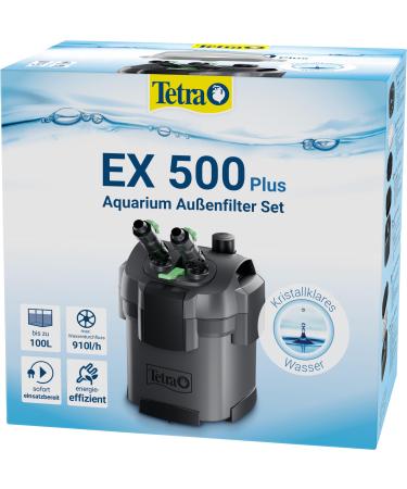 Tetra Aquarium External Filter EX 500 Plus - powerful filter for aquariums up to 100 L creates crystal clear water suitable for fish