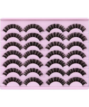 JIMIRE Russian Strip Eyelashes Cat Eye Volume Eyelashes Natural Look Like Eyelash Extensions Fluffy D Curly Thick Faux Mink Hybrid Lashes 14 Pairs Pack Natural RS Lashes - Buy Online on SooperMarket.com