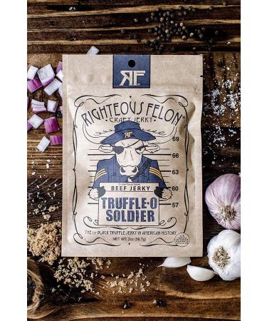 Righteous Felon Truffle-O-Soldier Beef Jerky - All-Natural, Locally Sourced, High-Protein Snack - 2oz (Pack of 3) - Buy Online on SooperMarket.com