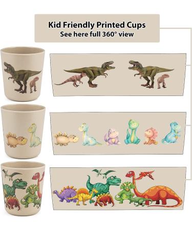 Kids' Dinosaur Bamboo Cups - Set of 3 | 8 oz Eco-Friendly BPA-Free Cups for Drinking, Snacks, and Bath | Toddler Smoothie Cup | Shatter-Resistant - Buy Online on SooperMarket.com