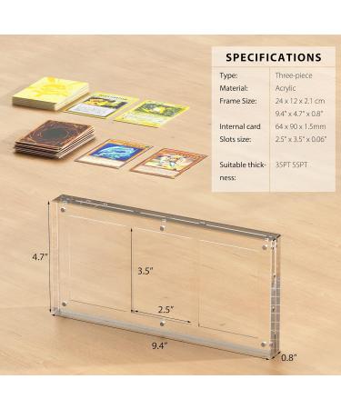 Wildnut Transparent Card Display Case - 35PT Acrylic TCG Triple Card Stand for Standard Comics, Sports, and Baseball Cards (20mm) - Buy Online on SooperMarket.com