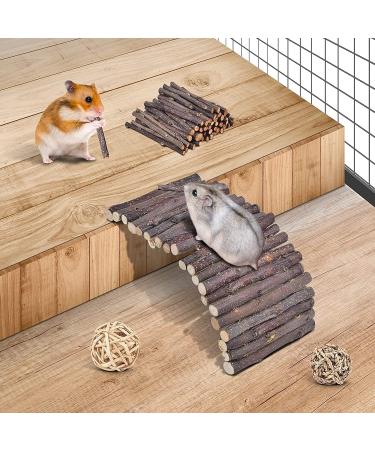 ERKOON Small Animal Chew Toys - Natural Wooden Accessories for Hamsters, Guinea Pigs, Gerbils, Rats, Chinchillas - Boredom Breaker, Teeth Molar Exercise - Play Bridge, Roller, Dumbbells - Buy Online on SooperMarket.com