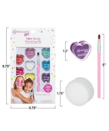 Expressions Girl 10pc Body Painting & Face Painting Kit - Trendy Kids Face Paint & Rainbow Body Makeup for International Shipping - Buy Online on SooperMarket.com