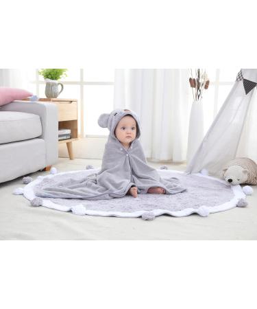 Hilmocho Baby Bath Towel with Hood | Ultra Soft Coral Velvet | 110x68CM Grey - Buy Online on SooperMarket.com