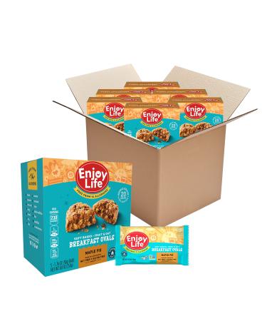 Enjoy Life Soft Baked Maple Fig Ovals Breakfast Bars, Gluten Free, School Safe, Non GMO, Dairy Free, Soy Free, Vegan Breakfast Bars, 6 Boxes Bulk Granola Bars