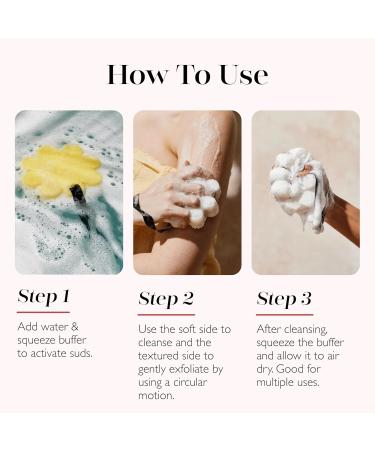 Spongelle Grapefruit Cassis Wild Flower Loofah Body Scrubber Exfoliating Bath & Shower Sponge for Women | 14+ Uses | Infused with Zesty Grapefruit Cassis & Vanilla - Buy Online on SooperMarket.com