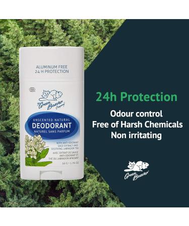 Green Beaver Unscented Natural Deodorant Stick - 24 Hour Protection Aluminum Free 1.76 Oz - Shop Now - Buy Online on SooperMarket.com