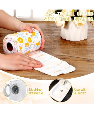 Vitalcozy Reusable Toilet Towels | Washable Bidet & Kitchen Towels | Absorbent Cotton Paperless & Eco-Friendly Tea Towels with Bright Flower Design - Buy Online on SooperMarket.com