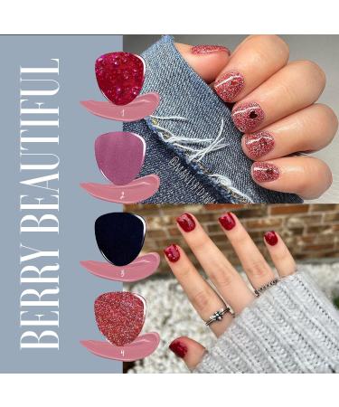 Revel Nail Dip Powder Nail Kit - Fall Nails 4 Color Starter Set - French Manicure Alternative - Long Lasting Gel Polish - Berry Shade - Buy Online on SooperMarket.com