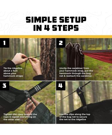 Wise Owl Outfitters Hammock Bug Net - Premium Waterproof Mesh Netting with Double-Sided Zipper for Hammocks - Essential Camping Gear in Black - Buy Online on SooperMarket.com