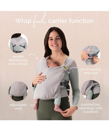 Boba Bliss Hybrid Baby Carrier: 2-in-1 Newborn to Toddler Baby Wrap & Carrier in Grey - Hip-Healthy, No-Tie Design - Soft & Stretchy Sling for Babies 7-35 lbs - Buy Online on SooperMarket.com