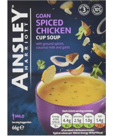 Ainsley Harriott Goan Spiced Chicken Cup Soup 66g Caribbean Cup Soup 60g East Indian Mulligatawny Cup Soup 87g & Scottish Chicken & Leek Cup Soup 60g (8 Pack Mixed Bundle) - Buy Online on SooperMarket.com