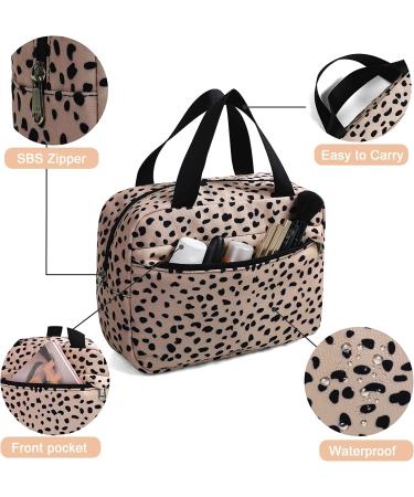 Leopard Makeup Bag for Women - Small Cosmetic Organizer Travel Toiletry Pouch - Buy Online on SooperMarket.com