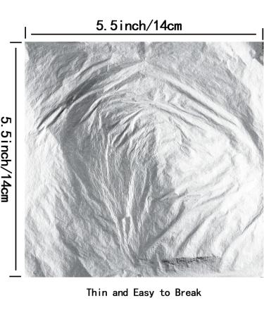 Silver Imitation Leaf Sheets for Gilding and Craft Projects - 100pcs, 5.5x5.5 Inches - Perfect for Art, Furniture, Resin Jewelry, Nail Art - Buy Online on SooperMarket.com
