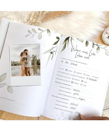 Meinbaby123 Premium Gold-Plated Pregnancy Diary - Gift for Expecting Moms | Mint Eucalyptus - Buy Online on SooperMarket.com