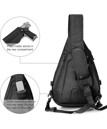 G4Free Tactical EDC Sling Backpack Military Rover Shoulder Sling Bag Pack with Pistol Holster for Concealed Carry Black - Buy Online on SooperMarket.com