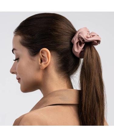 6PCS Large Velvet Scrunchies for Women - Ultra Soft and Textured Hair Ties in Neutral Pink - Hair Accessories for Girls and Women - Buy Online on SooperMarket.com