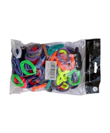 100 Colored Hair Ties for Girls & Women | Elastic Comfortable High-Quality Hair Bands in 16 Colors & 4 Patterns - Perfect for Daily Use - Buy Online on SooperMarket.com