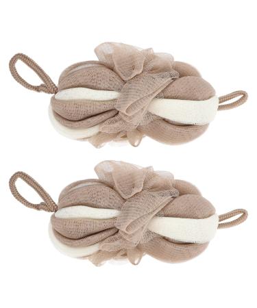 KALLORY 2pcs Long Bath Flower Foaming Bath Ball Body Wash Bath Sponge Scrubber Baby Accessories Bath Tubs for Babies Bathroom Shower Balls Mesh Shower Balls Frosted Tool Shower Supplies 20x10cm 1.0