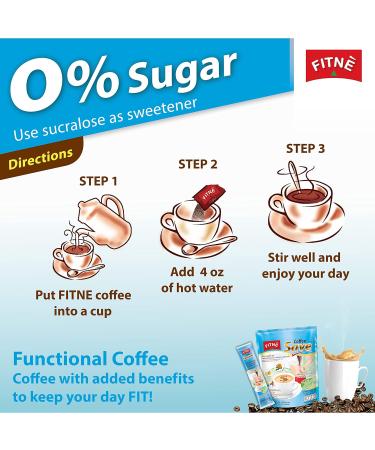 FITNE Instant 3 In 1 Coffee Packets Mix With Herbs Cinnamon Garcinia Safflower Spice Latte Smooth Blend No Sugar Sucralose Sweetener 30 Sticks Herbs 10 Count (Pack of 3) - Buy Online on SooperMarket.com