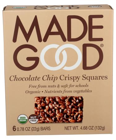 Made Good Crispy Squares, Chocolate Chip, 4.68 Ounce Chocolate Chip 0.78 Ounce (Pack of 6)