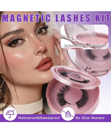 Magnetic Eyelashes 2 Pairs Reusable Magnetic Lashes with Applicator No Glue Magnetic Eye lashes Natural Look without Eyeliner Magnetic Lashes Kit(magnetic lashes-K8+604) CX-K8+604 - Buy Online on SooperMarket.com