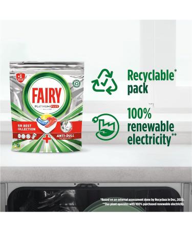 Fairy Platinum Plus All-In-1 Dishwasher Tablets Bulk 59 Tablets Lemon XXL PACK With Anti-Dull Technology & Rinse Aid Action Platinum Plus 59 count (Pack of 1) - Buy Online on SooperMarket.com