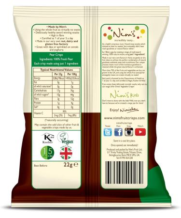 Nim's Pear Crisps - Multipack Box of 5 (healthy Vegan Whole Pear fruit only) - Buy Online on SooperMarket.com