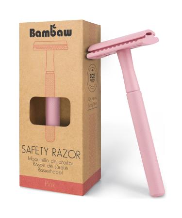 Bambaw Pink Double Edge Safety Razor for Women | Reusable Metal Razor Eco Friendly DE Razor | Safety Razors Women | Safety Razors Fit All Double Edge Razor | Womens Safety Razor
