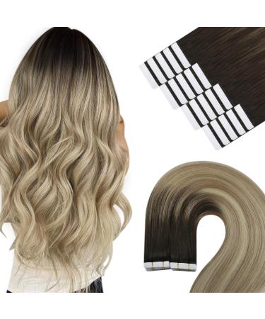 Youngsee Tape in Extensions Balayage Tape Extensions Real Hair Brown Remy Real Hair Extensions Tape Skin Weft Tape Hair Consuming Real Hair Extensions Tape In Invisible 50 cm 50g 20pcs #4/140 50 cm 1- #4/14/60