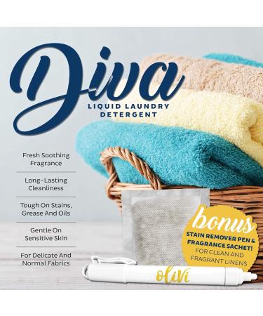 Tyler DIVA Glamorous Wash 1 Gallon - Fresh Scented Laundry Detergent & Olivi Stain Remover Pen - Ideal for International Shipping - Buy Online on SooperMarket.com