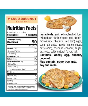 Nonni's THINaddictives Almond Thin Cookies - Mango & Coconut Biscotti Italian Cookies - 4.4 oz 3 Pack - Buy Online on SooperMarket.com