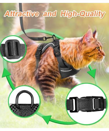 Halypet Cat Harness and Leash Set - Third Generation Escape Proof Design for Maximum Safety - Adjustable, Breathable Vest for Outdoor Walking - Black Small - Buy Online on SooperMarket.com