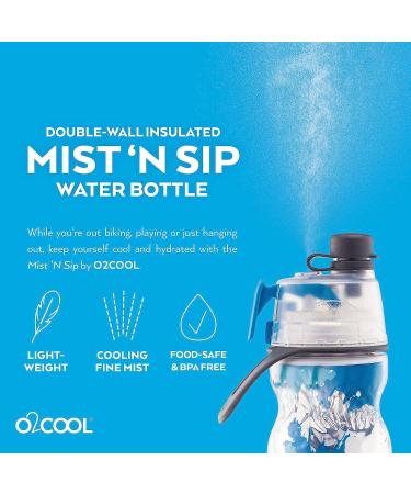 O2COOL Mist 'N Sip 2-in-1 Misting Water Bottle - 20 oz (Splash Blue) - Buy Online on SooperMarket.com