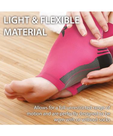 Rymora Plantar Fasciitis Support Socks - Large Arch Compression Socks for Men and Women - Pink (One Pair) - Size Large (25-29cm) - Buy Online on SooperMarket.com