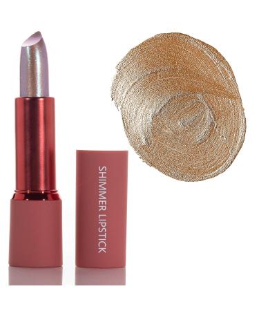 Mynena Nude Shimmer Lipstick with Silver Gold Glitter - Hydrating Formula, Vibrant Color | Talc-Free, Paraben-Free, Gluten-Free, Cruelty-Free, Sulfate-Free - Ginger - Buy Online on SooperMarket.com