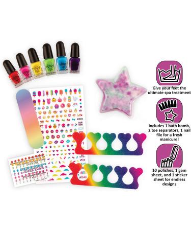 Fashion Angels Pretty Pedi Pedicure Kit for Girls - Kids Nail Spa Set with Polish, Stickers, Toe Separators, File, and Bath Bombs - Ages 8 - Buy Online on SooperMarket.com