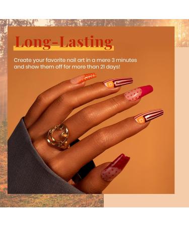 Beetles 20 Pcs Gel Nail Polishes Set with Glossy Matte Top/Base Coat - Maroon Gold Yellow Red Glitter Soak Off Varnish for Manicure and DIY Nail Art - Fall Harvest Collection - Buy Online on SooperMarket.com
