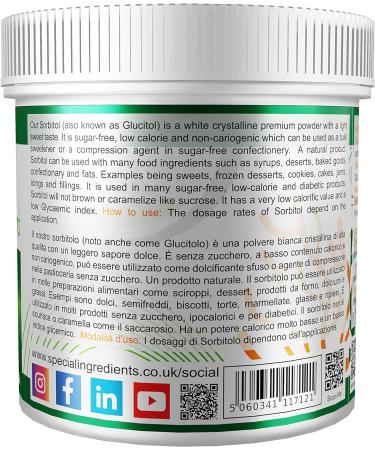 Sorbitol Powder 250g - Premium Quality Vegan, Non-GMO, Gluten Free in Recyclable Container - Buy Online on SooperMarket.com
