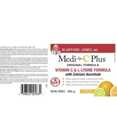 Preferred Nutrition Medi C Plus Citrus with Calcium Powder Vitamin C & L- Lysine Formula (300g) - Buy Online on SooperMarket.com