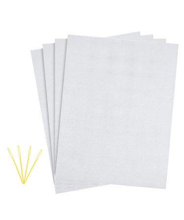 Caydo 4 Pieces 10 Count Plastic Mesh Canvas 10 CT Plastic Aida for Cross Stitch Making Jewelry Organizer and 3D Models (13.6 inch x 10.4 Inch)